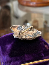 Load image into Gallery viewer, Antique Art Nouveau Repousse Silver Plated Sleeping Beauty Woman Nymph Floral Brooch Pin C-Clasp
