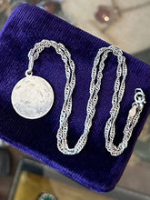 Load image into Gallery viewer, Vintage 925 Sterling Silver Italy Hallmarked Rare Roman Gemini Twins Depiction Pendant Necklace 17.9” Zodiac Astrology
