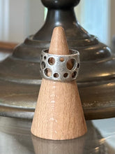 Load image into Gallery viewer, Vintage Signed BOMA Sterling Silver Punched Holes Swiss Cheese Wide Band Ring Unisex US 6 3/4
