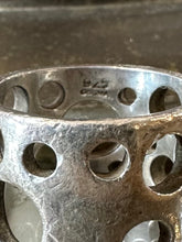 Load image into Gallery viewer, Vintage Signed BOMA Sterling Silver Punched Holes Swiss Cheese Wide Band Ring Unisex US 6 3/4
