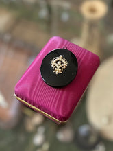 Load image into Gallery viewer, Victorian Revival Mourning Locket Black Enamel with Seed Pearls
