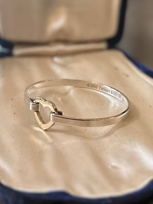 Vintage Signed TIFFANY & CO. 2003 Sterling Silver and 18K Yellow