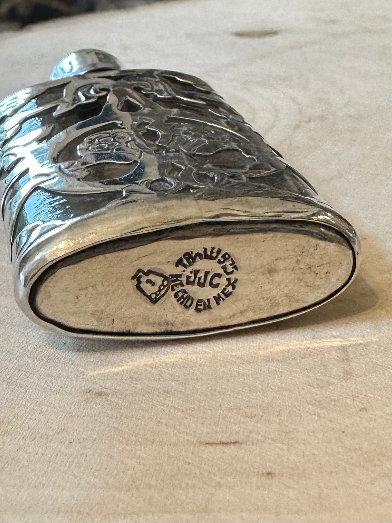 Sterling Silver Taxco Mexico Perfume Bottle JJC 925 Glass
