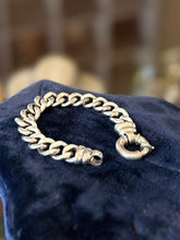 Load image into Gallery viewer, Vintage 1990s Heavy Sterling Silver 925 Flat Curb Link Chain Bracelet Unisex or Men’s 7”
