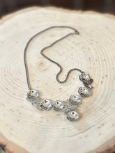Load image into Gallery viewer, Vintage Sterling Silver &amp; Marcasite Cabbage Rose Curb Chain Necklace Signed A MADE 15”
