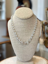 Load image into Gallery viewer, Vintage Midcentury Faceted Clear Crystal Graduated Beaded Necklace with Gold Tone Separators 18”
