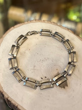 Load image into Gallery viewer, Silver Tone Machine Age Art Deco Jakob Bengel Rectangle Links Collar Modernist Necklace
