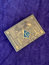 Load image into Gallery viewer, Vintage Signed KLITZNER USA Masonic Freemason Solid Brass Belt Buckle
