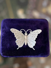 Load image into Gallery viewer, Vintage Midcentury Signed BEAU Sterling Silver Brushed Butterfly Brooch

