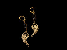 Load image into Gallery viewer, Handmade CRYSTAL NYMPH Gold Tone Dangle Earrings
