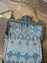 Load image into Gallery viewer, Antique Art Deco 1920s MANDALIAN MFG Co. Multicolor Enameled Metal Mesh Purse Handbag
