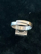Load image into Gallery viewer, Vintage Signed Hallmarked BEH Bengt Hallberg Swedish Sterling Silver Faceted Rock Crystal Square Modernist Ring Adjustable
