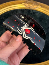 Load image into Gallery viewer, Black Widow Spider Red Rhinestone Hair Claw Clip
