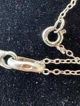 Load image into Gallery viewer, Vintage Sterling Silver &amp; Blue Enamel Scarab Beetle Pendant Necklace Long 24.5” Layering
