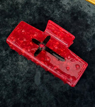 Load image into Gallery viewer, Red Rhinestone Gothic Cross Hair Claw Clip
