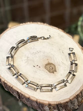 Load image into Gallery viewer, Silver Tone Machine Age Art Deco Jakob Bengel Rectangle Links Collar Modernist Necklace
