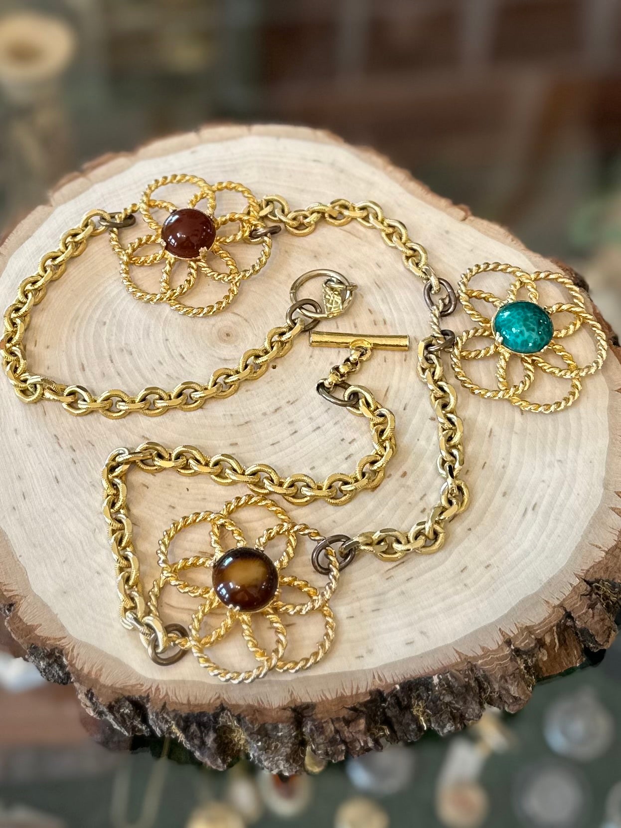 アクセサリー Vintage Yves Saint Laurent PlateNecklace Vintage 1970s YSL Yves Saint Laurent Couture Large Peking Glass