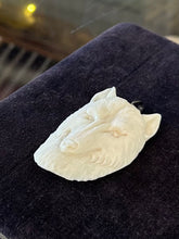 Load image into Gallery viewer, OOAK One of a Kind Handcarved Bone Artisan Wolf Face Wolf Head Pendant
