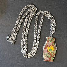 Load image into Gallery viewer, ‘LOVE BIRDS’ Cloisonné Enamel Pocket Knife Pendant Necklace
