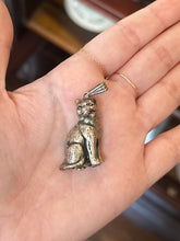 Load image into Gallery viewer, Vintage Solid Sterling Silver Sitting Cat Pendant Charm Heavy 18.35grams
