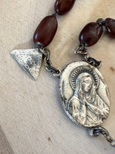 Load image into Gallery viewer, Vintage 1940s ROMA Italy Catholic Spina Christi Bead Rosary Double Wired Relic Crucifix 22”
