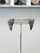 Load image into Gallery viewer, Vintage Modernist Sterling Silver Mexico Hammered Geometric Curved Triangle Drop Earrings
