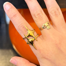 Load image into Gallery viewer, Atomic Starburst Statement Ring | Adjustable | Silver Tone or Gold Tone
