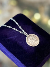 Load image into Gallery viewer, Vintage 925 Sterling Silver Italy Hallmarked Rare Roman Gemini Twins Depiction Pendant Necklace 17.9” Zodiac Astrology
