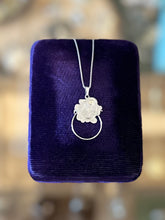 Load image into Gallery viewer, Vintage Signed BEAU Sterling Silver Engraved Rose Charm Holder Pendant Necklace 18.25”
