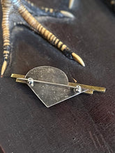 Load image into Gallery viewer, Vintage Signed AJV Sterling Silver &amp; Black Onyx Two Tone Modernist Geometric Brooch Pin

