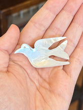 Load image into Gallery viewer, Vintage Hand Carved Mother of Pearl Dove Bird Brooch Pin
