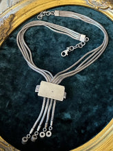 Load image into Gallery viewer, Chunky Sterling Silver &amp; Genuine Amethyst Multi Strand Statement Necklace and Bracelet Set
