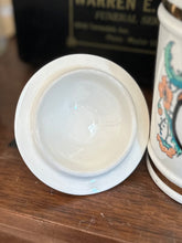 Load image into Gallery viewer, Vintage Robin’s Ind. USA Glazed Ceramic Painted Apothecary Jar Rhoeados Petala Red-Poppy Petals w/ Lid 8.25”
