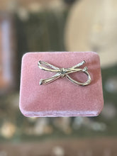 Load image into Gallery viewer, Vintage Signed Corocraft Baguette Rhinestone Silver Tone Bow Brooch
