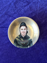 Load image into Gallery viewer, Antique European Hand Painted Victorian Mourning Portrait Decorative Porcelain Trinket Dish 3.5”
