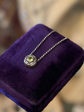 Load image into Gallery viewer, Vintage Signed GPC 925 Sterling Silver &amp; Green Cubic Zirconia Faux Peridot Slider Pendant Necklace 16.4”
