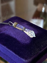 Load image into Gallery viewer, Vintage 800 Silver Clear Quartz Figa Fist Mano Fica Pendant on Sterling Silver Chain Necklace 16.9”
