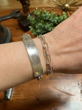 Load image into Gallery viewer, BRENDA SCHOENFELD Sterling Silver ID Bracelet Snail Chain Toggle Mexico &#39;90s Men
