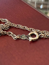 Load image into Gallery viewer, Vintage Gold Filled Glass Crucifix Intaglio Heart Shaped Pendant Necklace 24&quot;
