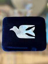 Load image into Gallery viewer, Vintage Hand Carved Mother of Pearl Dove Bird Brooch Pin
