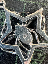 Load image into Gallery viewer, Gothic Sterling Silver Spider Star Black Widow Pendant Necklace Hook Clasp 19”
