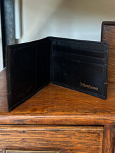 Load image into Gallery viewer, Vintage YSL Yves Saint Laurent Men’s Imported Roma Leather Bifold Wallet Black &amp; Tan
