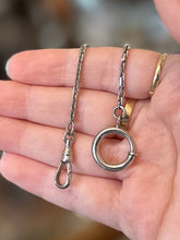 Load image into Gallery viewer, Vintage Sterling Silver Rectangular Link Watch Chain Dog Clip Clasp &amp; Oversized Spring Ring 8”
