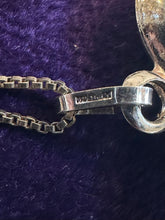 Load image into Gallery viewer, Vintage Italy Sterling Silver Large Slim Puffy Heart Box Chain Pendant Necklace 24.5”
