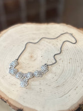 Load image into Gallery viewer, Vintage Sterling Silver &amp; Marcasite Cabbage Rose Curb Chain Necklace Signed A MADE 15”

