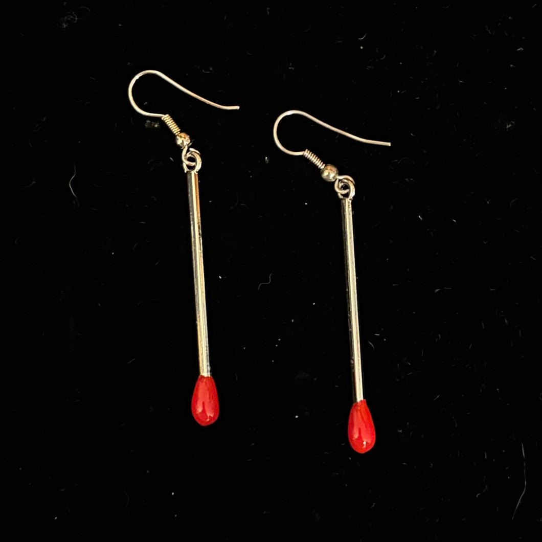‘FLAMMABLE’ Matches Earrings
