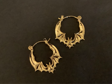 Load image into Gallery viewer, Bat Hoops | Silver Tone or Gold Tone
