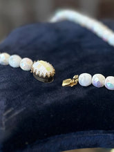 Load image into Gallery viewer, Vintage Midcentury 1950s 1960s Faceted Cut Glass White Aurora Borealis Beaded Necklace 15.5”
