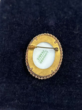 Load image into Gallery viewer, Vintage Signed LIMOGES FRANCE Painted Porcelain Portrait of a Lady Oval Gold Tone Brooch
