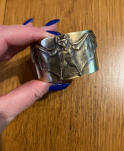 Load image into Gallery viewer, Handmade Gothic Solid Brass Bat Wide Cuff Bracelet - Lucretia
